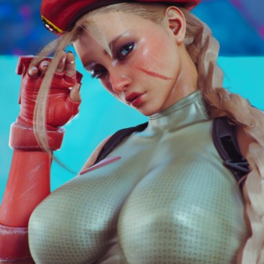 capcom, street fighter, street fighter 6, cammy white, milapone, 1girls, ass, athletic, athletic female, beret, big ass, big breasts, big thighs, blonde hair, braided hair