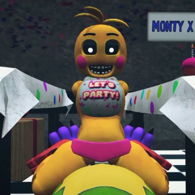 five nights at freddy's, five nights at freddy's 2, toy chica (fnaf), montgomery gator (fnaf), pov, five nights at freddy's: security breach, 3d, sound, big ass, big penis, robot girl, robot, animated, 1male, 1girl