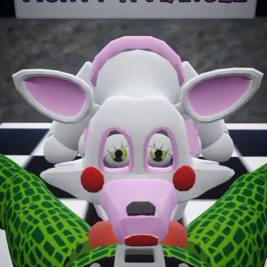 five nights at freddy's 2, five nights at freddy's, fnaf, mangle (fnaf), montgomery gator (fnaf), pov, oral sex, oral, big penis, sound, animated, five nights at freddy's: security breach, male, robot girl, robot