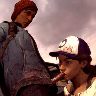 the walking dead game, the walking dead, clementine (the walking dead), clementine, mybash, gabriel garcia, animated, no sound, 3d, source filmmaker, blowjob, blowjob face, oral, oral sex, teenager