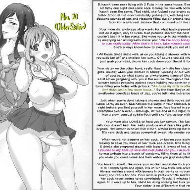 futadom, futanari, incest, mommy, mother and son, mother, sister, older sister, text, english text, futa on male