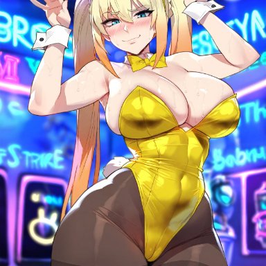 darkness (konosuba), floox, thiccwithaq (ai style), 1girls, blonde hair, blue eyes, breasts, female, hips, huge breasts, light skin, light-skinned female, long hair, thick thighs, thighs