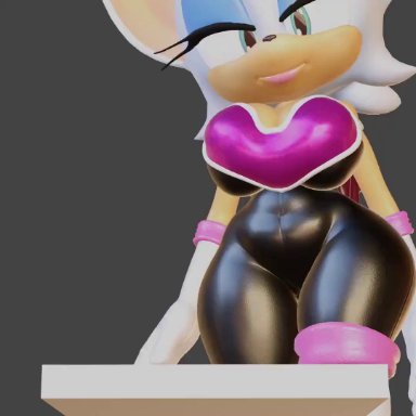 sonic (series), sonic the hedgehog (series), rouge the bat, jojomingles, anthro, ass focus, big ass, female only, sitting, animated, no sound, tagme, video