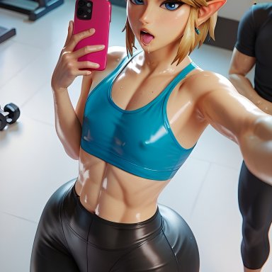 the legend of zelda, link, link (breath of the wild), enormous ass, femboy, femboysub, gym, gym clothes, gym clothing, huge ass, leggings, sissy, yoga pants, ai generated