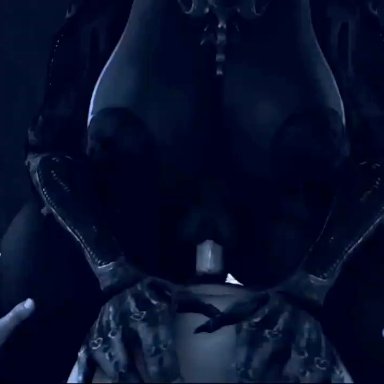 alien (franchise), xenomorph, xenomorph queen, rayhuma, 1girls, alien, alien girl, alien humanoid, ass focus, ass grab, ass up, blowjob, blowjob gesture, female, vaginal penetration