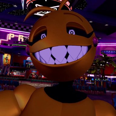 five nights at freddy's, five nights at freddy's 2, vrchat, toy chica, toy chica (cyanu), toy chica (fnaf), bellavr, areola, areolae, balls, bar, big breasts, big penis, big thighs, blowjob
