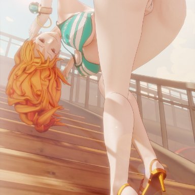 one piece, nami, nami (one piece), aequd, anus, ass focus, bikini, breasts, female, female only, large breasts, legs, long hair, long legs, nude
