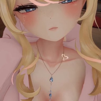fansly, vrchat, jinkyvr, 1girls, abs, accessories, accessory, animal ears, athletic, athletic female, bangs, belly button, big breasts, blonde female, blonde hair