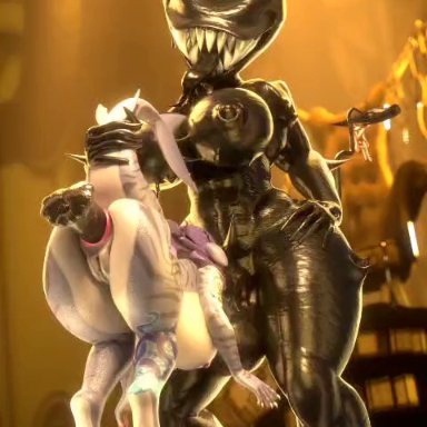 bendy and the dark revival, bendy and the ink machine, beast darling (cally3d), bendy, bendy fem, bendy the dancing demon, darling (cally3d), shaed (south shaed), duranomates, 1futa, 1girls, all the way through, anal, big breasts, big penis