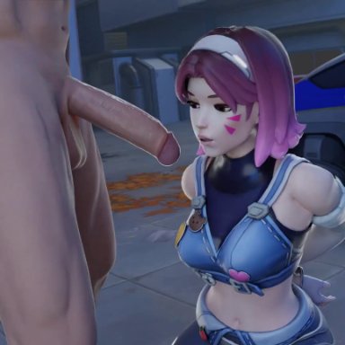 le sserafim, overwatch, overwatch 2, antifragile dazzle, d.va, hana song, aphy3d, 1boy, 1girls, asian, big penis, blowjob, clothed, clothed female, clothed female nude male