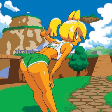 mario (series), nintendo, super mario 64, super mario bros., koopa, koopa girl, koopa the quick, minus8, 1girls, ass, ass focus, big ass, big butt, blonde hair, bottomwear