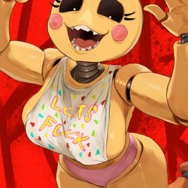 five nights at freddy's, fnaf, chica (fnaf), toy chica (fnaf), telefka, animatronic, big breasts, breasts, creepy, female, female only, thick thighs, wide hips