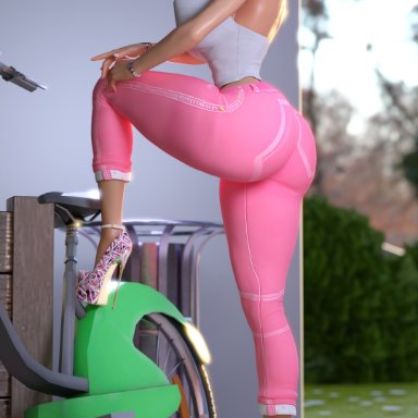 miraculous ladybug, marinette cheng, marinette dupain-cheng, ruidx, 1girls, anklet, ass, ass bigger than head, ass focus, ass up, bimbo, bimbofication, blue eyes, blue hair, blush