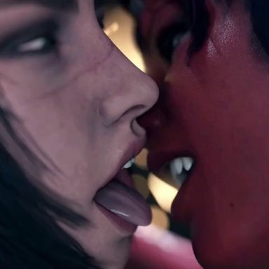 baldur's gate 3, kamadeva, pixiewillow, 1futa, cum, cum in mouth, cum inside, cumshot, female, futa on female, futanari, kissing, animated, blender, longer than 3 minutes