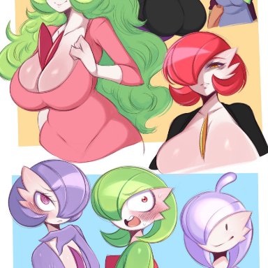 pokemon, chubbyvoir, gardevoir, punkyvoir, redditoir, shiny pokemon, yanderevoir, saltyxodium, big breasts, blush, breasts, chubby, chubby female, glasses, huge breasts