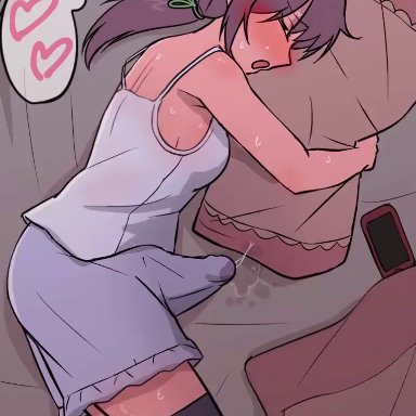 duke shiwa, shiwa kou, blush, bulge, bulge through clothing, cum, futa only, futa solo, futanari, hump, humping, humping pillow, precum, tagme, video