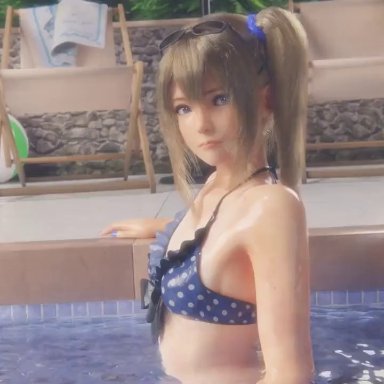 dead or alive, marie rose, lvl3toaster, 1girls, bikini, blonde hair, female, pool, pussy, water, 3d, animated, mp4, sound, tagme