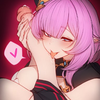 honkai (series), honkai impact 3rd, elysia (honkai impact), raiden mei, rikuguma, 1femboy, 1girls, arousal, aroused, aroused face, aroused female, aroused smile, balls, big breasts, big penis