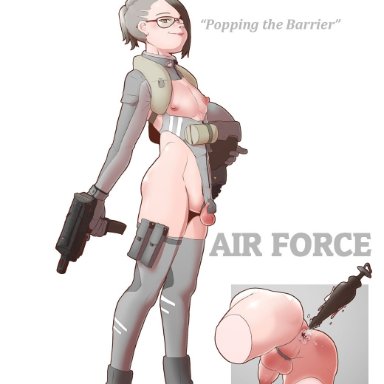 original, nimbletail, 1boy, androgynous, anus, anus juice, boots, buttplug, catheter, chastity cage, chastity device, femboy, full body, gaping anus, glasses