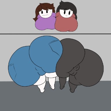 jaiden animations, jaiden, jaidens mom, scarecorrode, anal, ass bigger than body, ass bigger than head, bad anatomy, big ass, big butt, cum in ass, cum in pussy, gaping anus, gaping pussy, mother and daughter