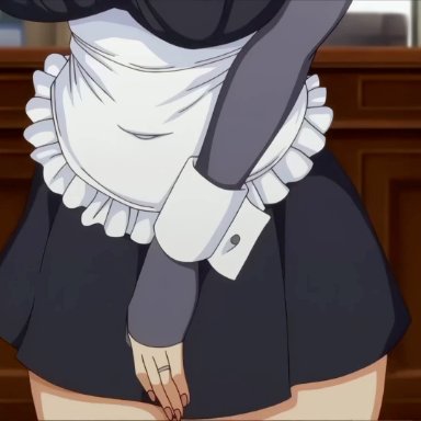 no waifu no laifu, queen bee (animation studio), 1boy, 1boy1girl, 1girls, anus, arched back, areolae, ass, ass grab, asshole, back view, balls deep, bending over, bent over