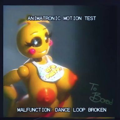 five nights at freddy's, fnaf, chica (fnaf), toy chica (fnaf), toy chica (love taste), toboredtoexist, 1girls, 3d animation, animatronic, big breasts, female only, 3d, animated, tagme, video