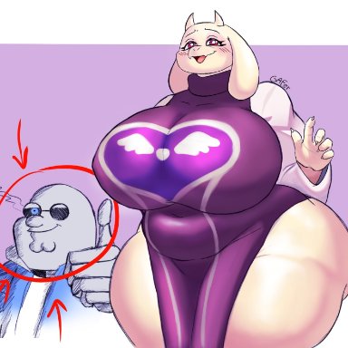 undertale, undertale (series), peter griffin, sans, toriel, gafer.exe, bbw, big ass, big breasts, big butt, big thighs, fat ass, fatty, red eyes, thighs