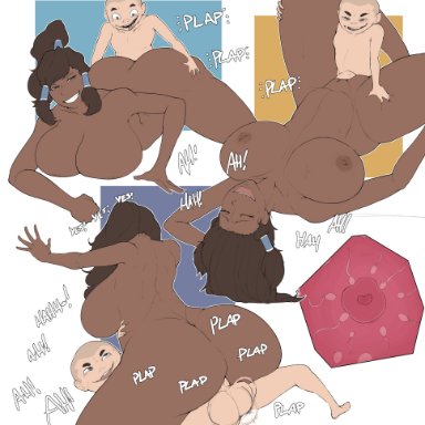 avatar legends, the legend of korra, korra, meelo, the avatar, smoxul, 1boy, 1girls, age difference, air nomad, big, big breasts, big penis, female, male