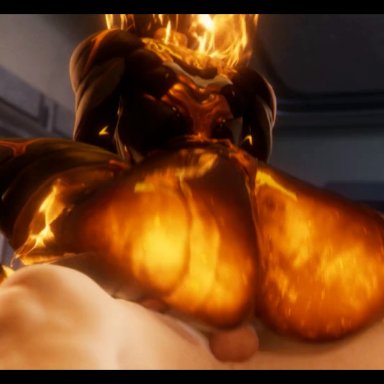 warframe, ember (warframe), ember heirloom (warframe), skelexx, skxx elliot, 1boy, 1girls, alien, alien girl, ass, ass focus, big ass, big butt, bouncing ass, cowgirl position