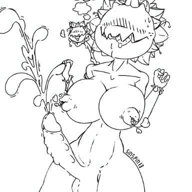 terraria, plantera, flower, flowers, 1futa, solo futa, futa only, futanari, female, female only, nude female, solo female, nude, penis, big penis