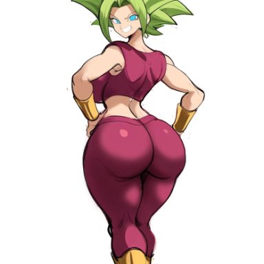 dragon ball, dragon ball super, caulifla, kale, kefla, mullon, ass, big ass, big breasts, female, female focus, full body, fusion, fusion character, grin