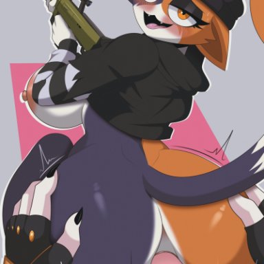 epic games, fortnite, meow skulls (fortnite), oscar (fortnite), knightmoonlight98, adorable, anthro, anthro penetrated, areola, ass, big ass, big butt, blush, breasts, calico cat