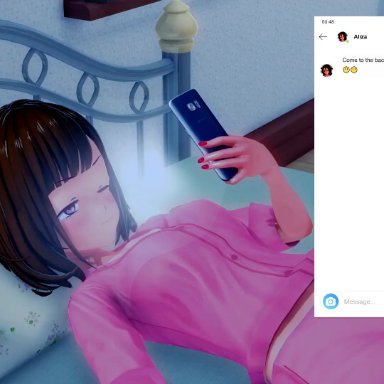 instagram, original, ms. haruno (hrenit), original characters, sakiko (hrenit), hrenit, accidental incest, buttplug, chat box, daughter, dildo, double dildo, drooling into mouth, feet, fingering