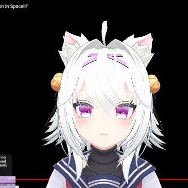 vrchat, filian, filian (vtuber), fox ears, fox girl, fox tail, light-skinned female, purple eyes, straight, white hair, animated, sound, tagme, video, vtuber