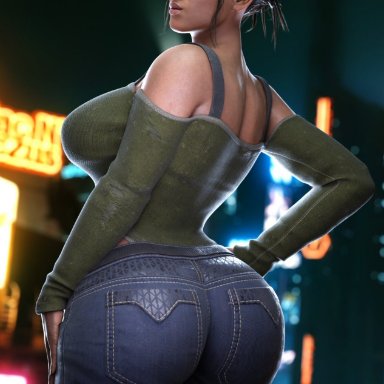 cd projekt red, cyberpunk (series), cyberpunk 2077, panam palmer, smitty34, 1girls, big ass, big breasts, breasts, brown body, brown skin, brown-skinned female, bust, busty, curvaceous