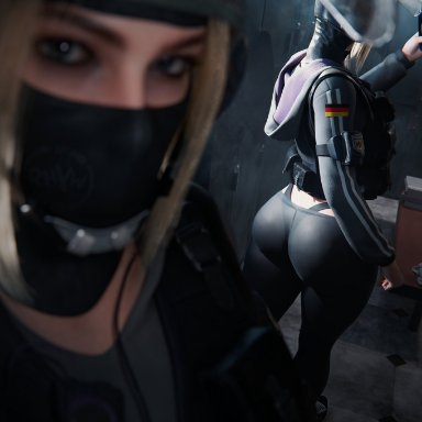 rainbow six, rainbow six siege, tom clancy, iq (rainbow six), monika weiss, rhywlad, 1girls, big ass, big breasts, breasts, bust, busty, curvaceous, curvy, curvy figure