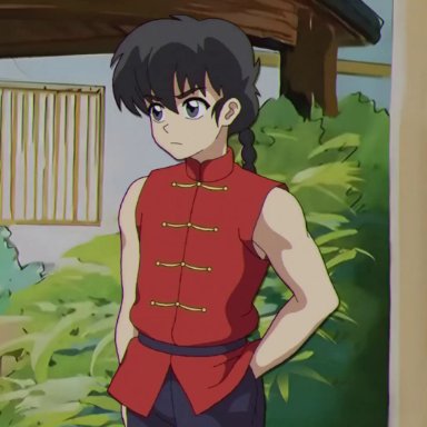 ranma 1/2, nabiki tendo, ranma saotome, shiina ecchi, 1boy, 1girls, bedroom, black hair, blackmail, breasts, brown hair, brown hair female, camera, clothed female, clothed male