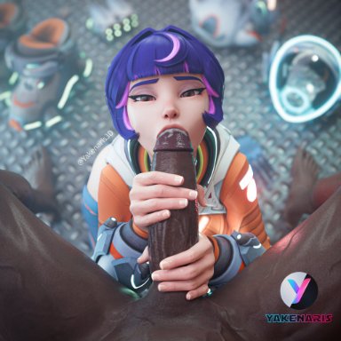 blizzard entertainment, overwatch, overwatch 2, juno (overwatch), teo minh, yakenaris, 1boy, 1boy1girl, asian, asian female, big penis, blowjob, blowjob face, blowjob pov, clothed female nude male