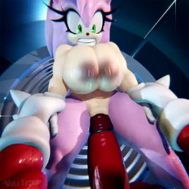 sonic (series), sonic the hedgehog (series), knuckles the echidna, rosy the rascal (archie), vulkyasha, big breasts, bouncing breasts, fucked senseless, huge cock, large breasts, vaginal penetration, 3d, 3d animation, animated, sound