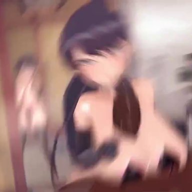 blacked, komi-san wa komyushou desu, komi shouko, komi shuuko, numbersguy, rubyredva, 1boy, 2girls, ass, balls, beach, big ass, big balls, big breasts, big penis