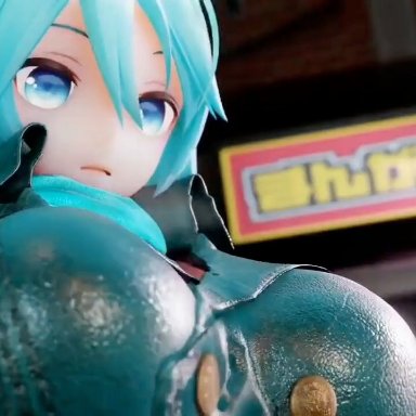 vocaloid, hatsune miku, sonivvnsfw, ass slap, blue eyes, blue hair, emotionless, emotionless female, huge ass, huge breasts, huge cock, imminent rape, indifference, indifferent, jeans