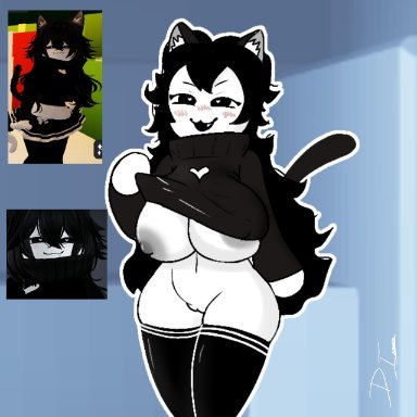 roblox, katdy (dibuinsano), roblox avatar, big breasts, big butt, catgirl, dibuinsano (artist), only female, simple background, tagme