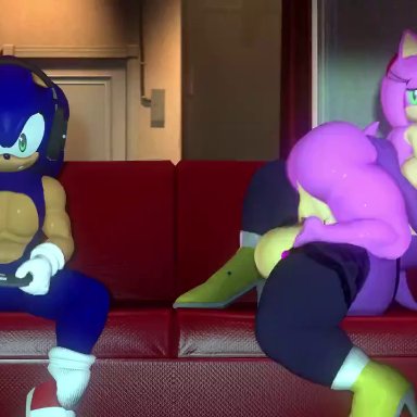 sonic (series), sonic the hedgehog (series), sonic underground, amy rose, queen aleena, sonic the hedgehog, leviantan581re, anthro, big ass, big breasts, cowgirl, female, furry, futa on female, futanari