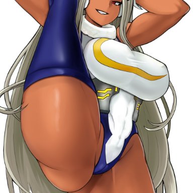 my hero academia, miruko, rumi usagiyama, slave15, 1girls, abs, animal ears, ass visible through thighs, big breasts, breasts, bunny ears, female, female only, hair, handwear