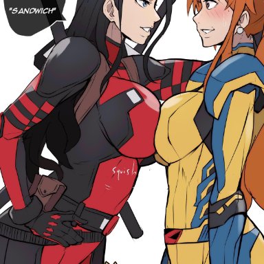 deadpool &amp; wolverine (2024), marvel, marvel cinematic universe, marvel comics, one piece, shonen jump, weekly shonen jump, weekly shounen jump, deadpool (cosplay), nami, nami (one piece), nico robin, wolverine (cosplay), foonie xd, 2girls