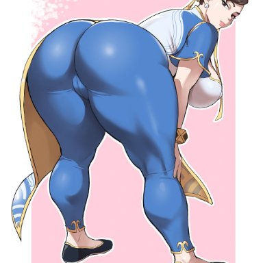 capcom, street fighter, street fighter 6, chun-li, lustyshape, bent over, big ass, cameltoe, fat ass, female, fully clothed, huge ass, mature female, milf, pussy