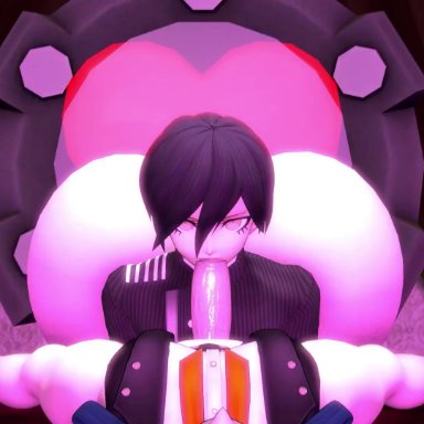 danganronpa, danganronpa v3, saihara shuuichi, shirogane tsumugi, atomicgato, 1boy, 1boy1futa, 1dickgirl, 1futa, 1futa1boy, 1male, big ass, big butt, blowjob, cowgirl position