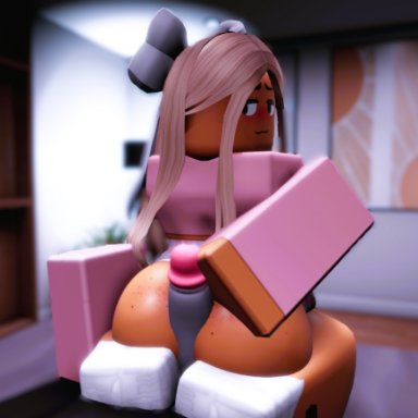 roblox, robloxian, bed, bedroom, big ass, big breasts, big penis, dick, female, freckles on ass, male