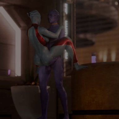 mass effect, asari, ickysticky, 1futa, 1girl, balls deep, blue-skinned female, creampie, cum in pussy, futa on female, futanari, 3d, animated, sound, subtitled