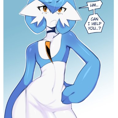 game freak, nintendo, pokemon, gardevoir, male gardevoir, pokemon (species), shiny gardevoir, shiny pokemon, frowntown, 1boy, 1femboy, amber eyes, big penis, blue body, bulge